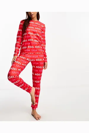 Loungeable – Weihnachtlicher Pyjama mit „Noël“-Printmuster