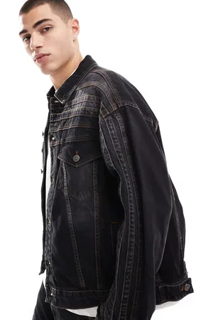 ASOS – Jeansjacke in verwaschenem mit Nahtdetail, Kombiteil