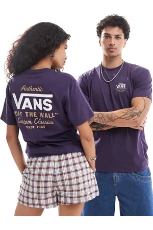 Vans – Holder Street – Klassisches T-Shirt in Dunkellila mit Rückenprint
