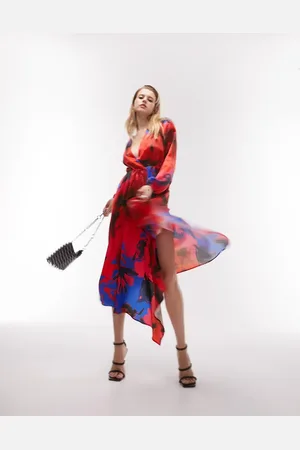 Topshop – Geblümtes Midikleid in