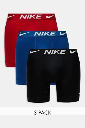 Nike – Dri-FIT Essential – 3er-Pack Mikrofaser-Unterhosen in Blau/Rot/Schwarz