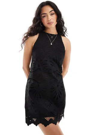MANGO – Minikleid aus Häkelstoff in mit Stickerei