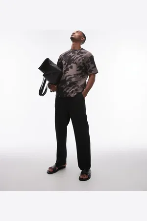 Topman – Plissiertes Oversize-Hemd in mit Schattendruck
