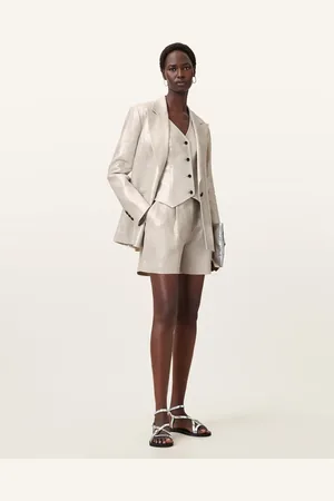 AllSaints – Averie – Shorts in Silbergrau