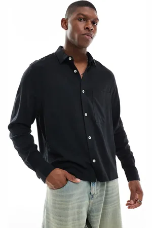 ASOS – Kastiges Hemd aus Leinenmix in