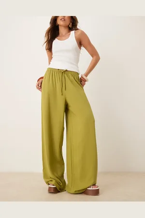 ASOS – Schlupfhose aus Leinenmix in Olivgrün