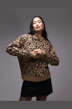 MANGO – Oversize-Pullover mit Rundhalsausschnitt und Leopardenmuster