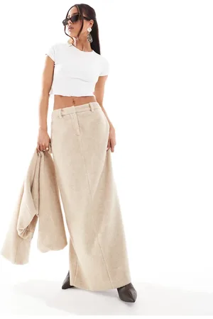4th & Reckless – Woll-Maxirock in Beige, Kombiteil