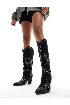Simmi London Simmi London – Delano – Cowboystiefel in Mikro- mit Schmetterlingverzierung