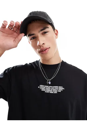 ASOS – Oversize-T-Shirt in Schwarz mit Himmelskörper-Print