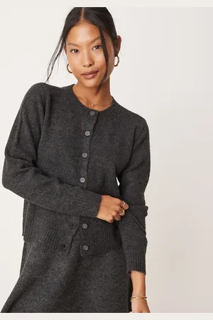 VILA – Strickjacke in Dunkelgrau, Kombiteil