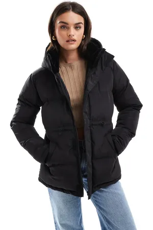Threadbare – Pufferjacke in mit Taillendetail und Kragen mit Kunstpelzbesatz