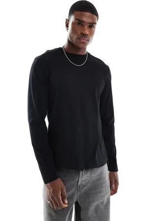 ASOS – Essential – Langärmliges Shirt in mit Rundhalsausschnitt