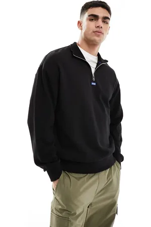 Hugo Blue – Sweatshirt in mit kurzem Reißverschluss