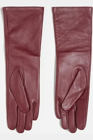 Topshop – Gibson – Handschuhe aus Leder in Ochsenblutrot