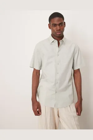 ASOS – Elegantes Hemd aus Leinenmix in Minzgrün mit Regular-Fit-Schnitt