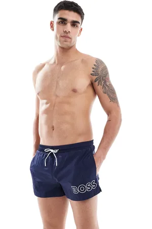 HUGO BOSS BOSS – Mooneye – Marineblaue Badeshorts mit Logo