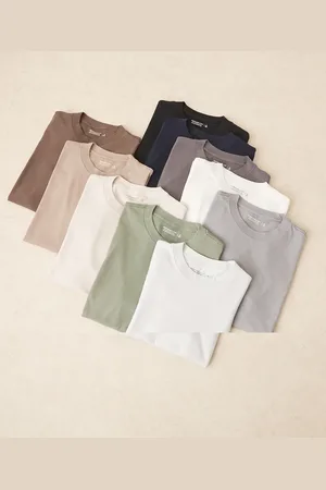 Abercrombie & Fitch – 10er-Pack Basic-T-Shirts in verschiedenen Farben