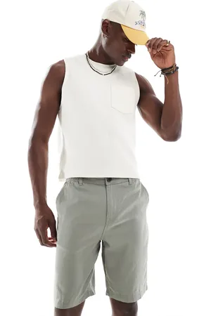 Threadbare – Chino-Shorts in Salbeigrün mit hohem Leinenanteil