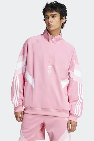 adidas – FC Inter Miami – Originals – Sweatshirt in Easy Pink mit kurzem Reißverschluss und Rundhalsausschnitt