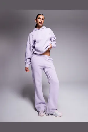 Kaiia Studio – Jogginghose in Flieder und Rosa mit gesticktem Wirbel-Logo und Tasche, Kombiteil