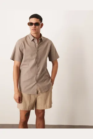 ASOS – Elegantes Hemd aus Leinenmix in mit regulärem Schnitt