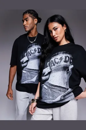 ASOS – Unisex-T-Shirt in mit Oversize-Schnitt und „AC/DC“-Print
