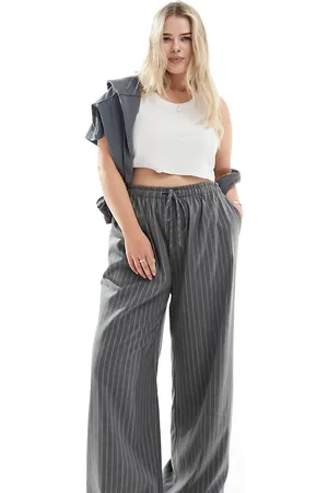 In The Style X Perrie Sian – Exklusive Hose in mit weitem Bein und Nadelstreifen