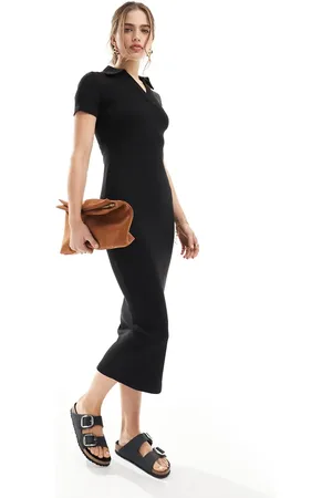 ASOS – Midikleid in mit Polokragen