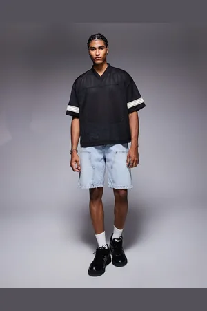 The Couture Club – Carpenter-Jeansshorts in verwaschenem Hellblau
