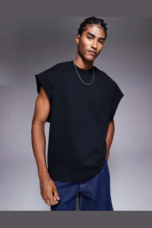 ASOS – Oversize-Tanktop in mit Ärmeln mit unversäubertem Saum
