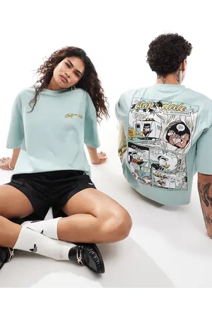 ASOS – Disney – Unisex – Boxy Fit Oversize-T-Shirt in Blau mit „Chip & Dale“-Aufdruck