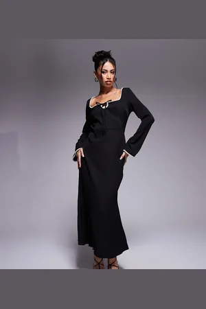 In The Style X Perrie Sian Exklusiv – Midaxi-Kleid in mit Zierperlenbesatz