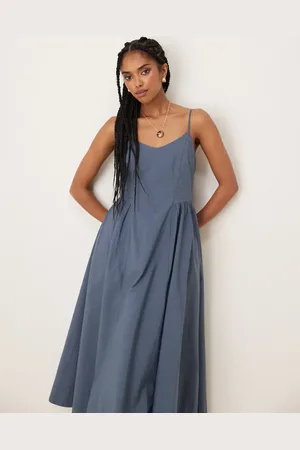 Threadbare – Midikleid in mit hohem Baumwollanteil und tief angesetzter Taille