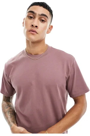 Hollister – Lässig geschnittenes T-Shirt aus kühlendem Material in Rosa-Taupe