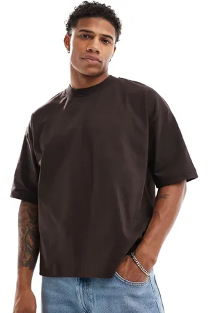 ASOS – Kastiges Oversize-T-Shirt aus 240 g/m² schwerem Stoff in Dunkelbraun