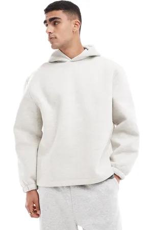 ASOS – Oversize-Kapuzenpullover in graumelierter Neoprenoptik