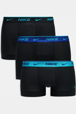 Nike – Dri-FIT Essential – 3er-Pack Unterhosen aus Mikrofaser in mit blauem Bund