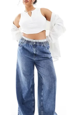 ASOS ASOS DESIGN Curve – Schlupfjeans in Mittelblau