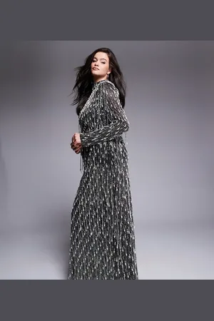 ASOS Curve – Verziertes Maxikleid in mit hängenden Perlendetails