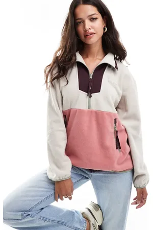 Columbia – Sequoia Grove – Fleece-Sweatshirt in dunklem Steinbeige und Agaven- mit kurzem Reißverschluss