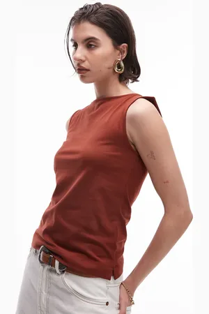 ARKET – Jersey-Tanktop in Rostrot mit U-Boot-Ausschnitt