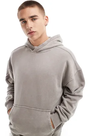 Hollister – Kapuzenpullover mit kastiger Passform in verwaschenem Braun/