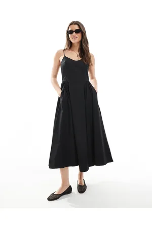 Threadbare – Midikleid in mit hohem Baumwollanteil und tief angesetzter Taille