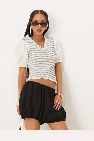 ASOS – Strukturierte Bloomer-Shorts in mit Streifen