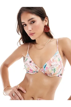 ASOS – Marrakech – Mehrfarbiges Bikinioberteil mit Bügeln