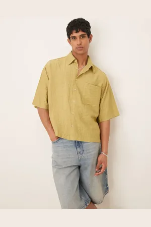 ASOS – Oversize-Hemd in mit halblangen Ärmeln und Knitterstruktur