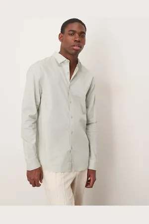 ASOS – Elegantes Hemd aus Leinenmix in Minzgrün mit Regular-Fit-Schnitt
