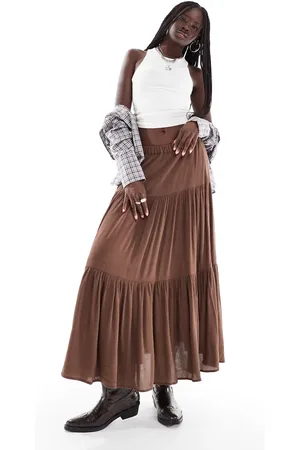 Stradivarius – Maxirock in im Boho-Stil