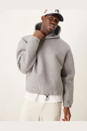 ASOS – Premium – Kastiger Oversize-Kapuzenpullover aus Neopren-Filz in meliert